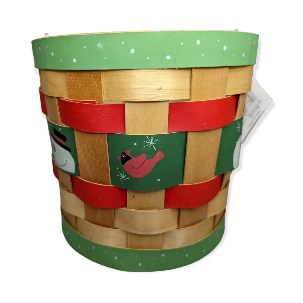 NWT Holiday Elegance Christmas Basket w/ Handle